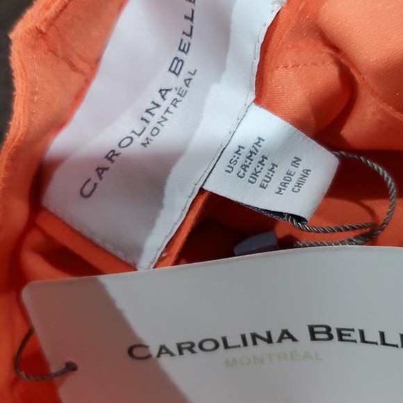 Carolina Belle Montreal NWT open front long line pocketed cardigan top orange - Picture 7 of 8